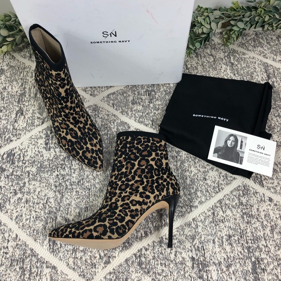 something navy sock booties